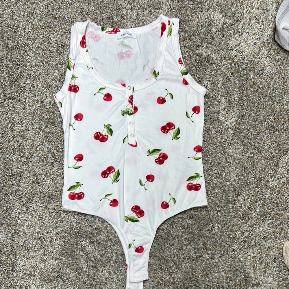 Charming Cherry Print Bodysuit